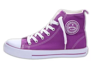 Markowe trampki AMERICAN 9120 fioletowe - American Club - Trampki damskie - miniaturka - grafika 1