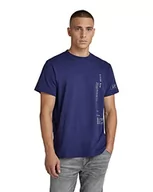 Koszulki męskie - G-STAR RAW Męski T-shirt Multi Graphic Loose R T, Niebieski (Ballpen Blue C336-1822), L - miniaturka - grafika 1