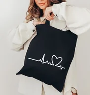 Torby i wózki na zakupy - czarna torba EKO z nadrukiem - miniaturka - grafika 1