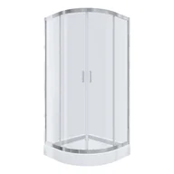 Kabiny prysznicowe - Kabina prysznicowa NAMELESS Durasan 90x90 chrom półokrągła z brodzikiem zestaw 1szt. - miniaturka - grafika 1