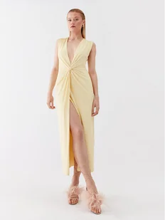 Patrizia Pepe Sukienka koktajlowa 2A2519/J113-Y433 Żółty Slim Fit - Sukienki - miniaturka - grafika 1