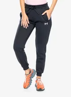 Spodnie damskie - Spodnie damskie Under Armour Armour Fleece Joggers - black/white - miniaturka - grafika 1