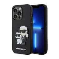 Etui i futerały do telefonów - Karl Lagerfeld PU Saffiano Karl and Choupette NFT na Apple iPhone 14 Pro KLHCP14LSANKCPK Czarny - miniaturka - grafika 1