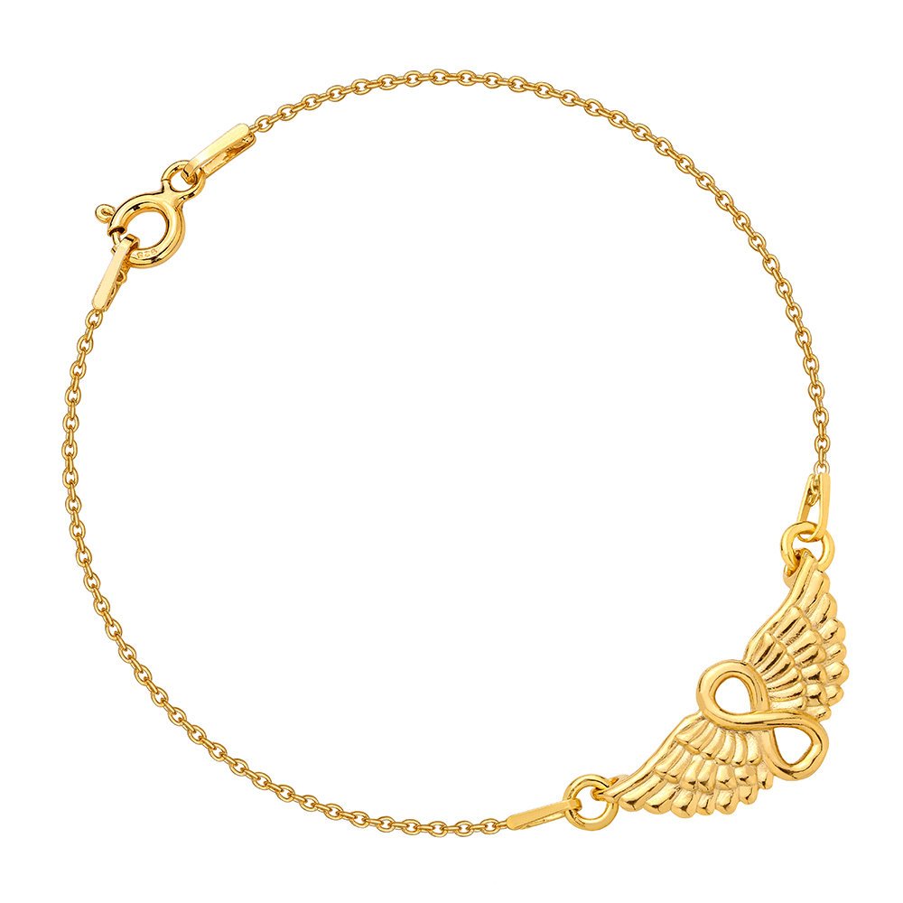 MYNESS Bransoletka ze skrzydłami i nieskończonością, rozmiar 17 cm