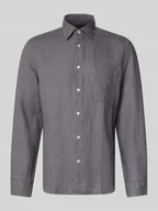 Koszule męskie - Koszula lniana o kroju regular fit z nakładaną kieszenią na piersi - miniaturka - grafika 1