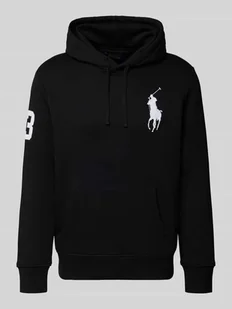 Bluza z kapturem, wyhaftowanym logo i kieszenią kangurką - Bluzy męskie - miniaturka - grafika 1