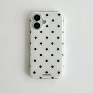 Etui i futerały do telefonów - TEMU Etui na telefon - Urocze czarno-białe etui w kropki pasujące do różnych modeli iPhone, w tym 17 Pro Max, 16, 15, 14 Plus, 13, 12 i 11, ze - miniaturka - grafika 1