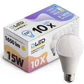 Żarówki LED - 10x Żarówka LED E27 1650lm 15W Kula CCD CIEPŁA - miniaturka - grafika 1