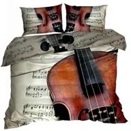 Pościel - Pościel 3D bawełna satyna 160x200cm SKRZYPCE - miniaturka - grafika 1
