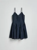 Sukienki - Reserved - Jeansowa sukienka mini - granatowy - miniaturka - grafika 1