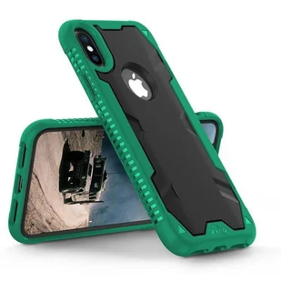 Zizo Proton Case Pancerne etui iPhone X ze szkłem 9H na ekran (Emerald Green/Solid Black) - Etui i futerały do telefonów - miniaturka - grafika 3