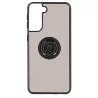 Etui i futerały do telefonów - Etui Samsung Galaxy S21 Bi-materiał Metal Ring Function Stand czarne - miniaturka - grafika 1