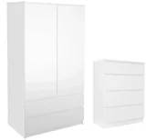 Komody - Biały komplet mebli szafa i komoda R8-S70 - miniaturka - grafika 1