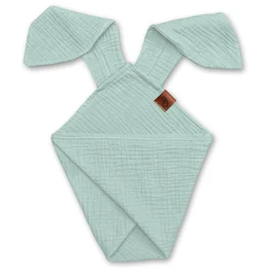 Pieluszka Dou Dou Bunny Z Organicznej Bio Bawełny Gots Cozy Muslin With Ears 2In1 Mint Hi Little One - Chusty do noszenia dzieci - miniaturka - grafika 1