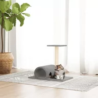 Drapaki dla kotów - Lumarko Drapak dla kota z tunelem, jasnoszary, 60x34,5x50 cm! - miniaturka - grafika 1
