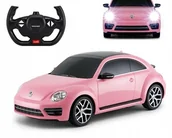 Zabawki zdalnie sterowane - SAMOCHÓD ZDALNIE STEROWANY Volkswagen Beetle AUTO RC RASTAR RÓŻOWY + LEDY - miniaturka - grafika 1