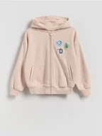 Bluzy dla dziewczynek - Reserved - Bluza z nadrukiem na plecach - kremowy - miniaturka - grafika 1