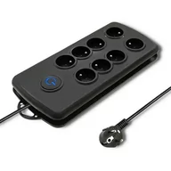 Listwy zasilające - QOLTEC Listwa antyprzepięciowa Quick Switch 8 Gniazd 2.5m (50161) - miniaturka - grafika 1