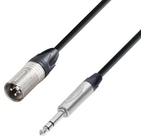 Adam Hall Cables K5 BMV 0050 - przewód mikrofonowy Neutrik XLR męskie -  jack stereo 6,3 mm, 0,5 m - Ceny i opinie na Skapiec.pl