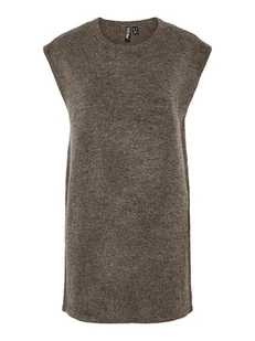 Pieces Sukienka dzianinowa "Pcjiko" w kolorze ciemnobrązowym - Sukienki - miniaturka - grafika 1