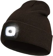 Czapki damskie - Little Hand LED Bonnet Lampe Frontal Lumière Tricoté Chapeau Hiver, Czapka z daszkiem, kapelusz na zimno, kapelusz Unisex, Brązowy, Brązowy - miniaturka - grafika 1