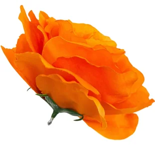 [w04307] Róża główka 13cm pomarańczowa - Sztuczne kwiaty - miniaturka - grafika 1