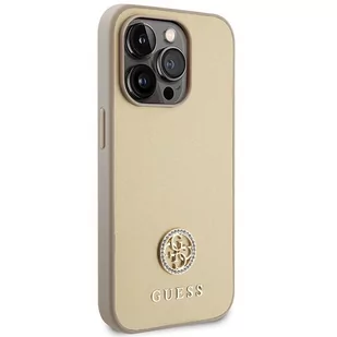 Guess GUHCP15LPS4DGPD iPhone 15 Pro 6.1" złoty/gold hardcase Strass Metal Logo - Etui i futerały do telefonów - miniaturka - grafika 4