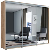 Szafy - Szafa Przesuwna 278 z Lustrem A31 Skąpski Meble Grafit, Sonoma, 215 cm - miniaturka - grafika 1