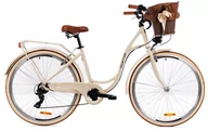 Rowery - Goetze, Rower Miejski Mood 28" Alu NewLine7 Biegów Kremowy, Kosz - miniaturka - grafika 1