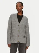 Swetry damskie - Tommy Hilfiger Kardigan WW0WW42143 Szary Relaxed Fit - miniaturka - grafika 1
