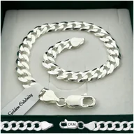 Bransolety męskie - Gruba Srebrna Bransoleta Męska 21Cm/7,5Mm Pancerka Srebro 925 Grawer Gratis - miniaturka - grafika 1