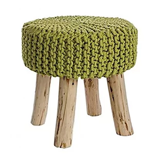 Bizzotto pleciony stołek, bawełna, zielony, 40 cm - Krzesełka i taborety dla dzieci - miniaturka - grafika 1