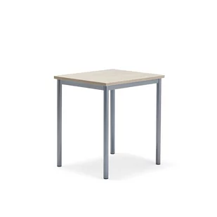 Biurko SONITUS PLUS, 700x600x760 mm, HPL popielaty, redukcja hałasu, szary aluminium - Meble do szkół i przedszkoli - miniaturka - grafika 1
