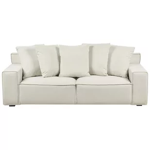 Sofa 3-osobowa welurowa złamana biel VISKAN Lumarko! - Sofy i kanapy - miniaturka - grafika 1