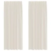 Zasłony - vidaXL Zasłony woalowe z kieszeniami na drążek 2 szt. Kremowe - miniaturka - grafika 1