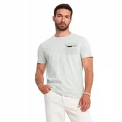 Koszulki męskie - Męski t-shirt koszulka 100% bawełna żółto-zielony V4 OM-TSFP-0188 L - miniaturka - grafika 1