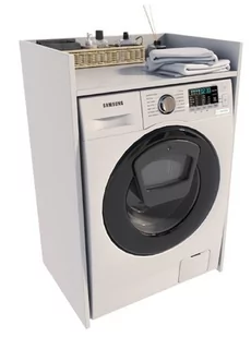 Szafka na pralkę TS biała słupek regał do łazienki - Szafki łazienkowe - miniaturka - grafika 1