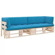 Ławki ogrodowe - vidaXL Sofa 2-osobowa z palet, z poduszkami, impregnowane drewno - miniaturka - grafika 1