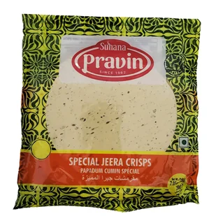 Papady z kminkiem Papadum Jerra Crisps Suhana 200g - Szybkie dania obiadowe - miniaturka - grafika 1