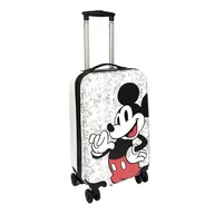 Walizki - Undercover - Mickey Mouse walizka podróżna – walizka na kółkach z 4 podwójnymi kółkami – zamek TSA – 1 kieszeń z pasami napinającymi – 1 kieszeń z zamkiem błyskawicznym, biały, Walizka z poliwęglanu - miniaturka - grafika 1