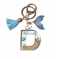 Breloki - Breloczek z literą D - plażowy urok, piękna ozdoba do kluczy - miniaturka - grafika 1