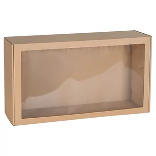 Prostokątne pudełko fasonowe z okienkiem, pudełko prezentowe 55x30x15 cm x1 - Zestawy upominkowe - miniaturka - grafika 1