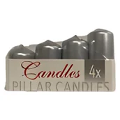 Świece - Zestaw świec adwentowych lakierowanych Ø 6 / 7 / 8 / 9 cm srebrny 4 sztuki - miniaturka - grafika 1