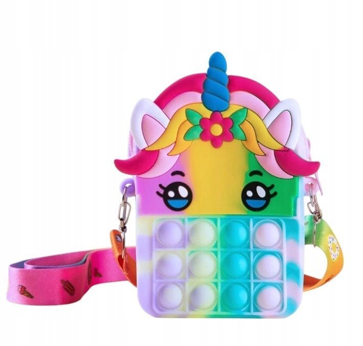 Urocza silikonowa torebka z funkcją Pop It motyw jednorożca