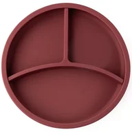 Miseczki i talerzyki dla dzieci - ECORASCALS Talerzyk 3 w 1 silikonowy BURGUNDY z przyssawką - miniaturka - grafika 1