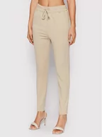 Spodnie damskie - Only Spodnie materiałowe Poptrash 15115847 Beżowy Slim Fit - miniaturka - grafika 1