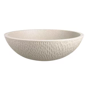 Laveo Umywalka nablatowa granitowa okrągła Amber beżowa 41 cm VGR1421T - Umywalki - miniaturka - grafika 1