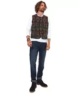 Garnitury - Joe Browns Męska kamizelka Tonal Statement Aztec Popper, zielona, S, ZIELONY, S - miniaturka - grafika 1