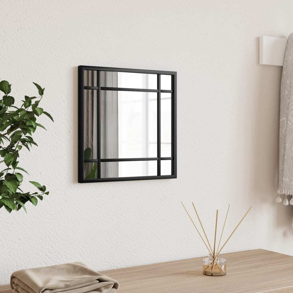 Lustro ścienne czarne 30x30 cm kwadratowe żelazo