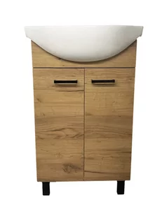 Szafka Łazienkowa Z Umywalką Mea Dąb Craft 50 Cm - Szafki łazienkowe - miniaturka - grafika 1